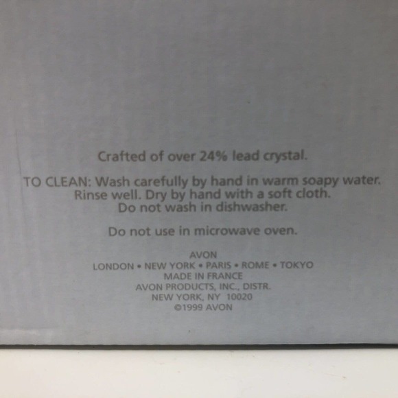Lead Crystal Keepsake Trinket Jewelry Box Avon 1999 Perceive France NOS NEW NIB - Picture 11 of 11